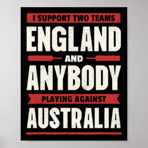 Rolig engelsk crickettröja två lag inte Australien Poster