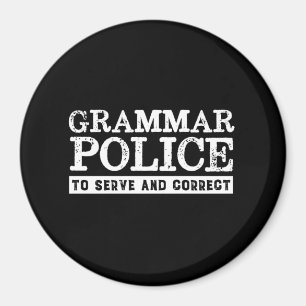 Rolig engelsk läraregrammatikpolis magnet