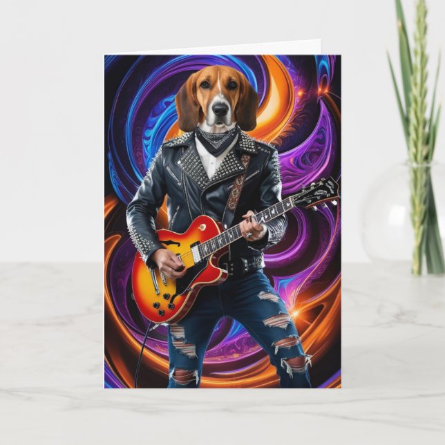 Rolig engelsk rävhund rockare kort (Framsida)