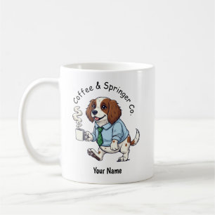 Rolig engelsk springer HUND Affärsdräkt Kaffe Kaffemugg