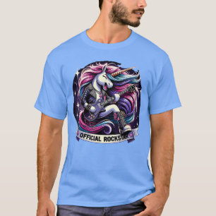 Rolig enhörning EGuitar Rockstar Band rockstjärna T Shirt