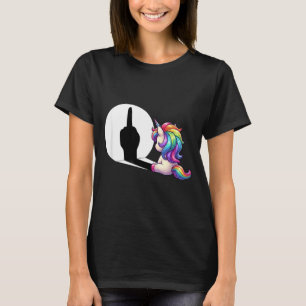 Rolig Enhörning Med Finger Morgon Grinigkeit T Shirt
