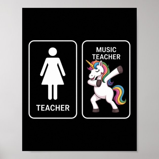 Rolig enhörning musiklärare poster (Framsidan)