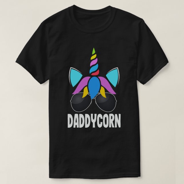 Rolig enhörning-pappa faderns dag-present t shirt (Design framsida)