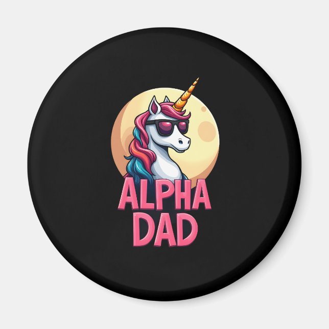 Rolig enhörning pappa Laufey män fars dag jul Magnet (Framsidan)