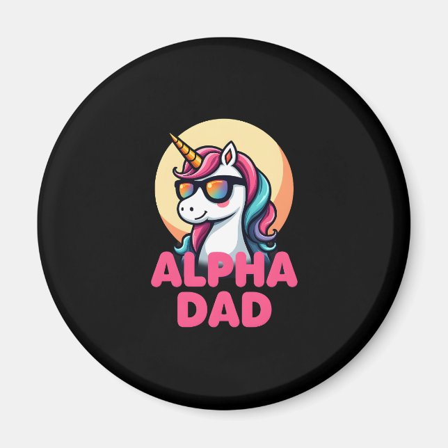 Rolig enhörning pappa Laufey män fars dag jul Magnet (Framsidan)