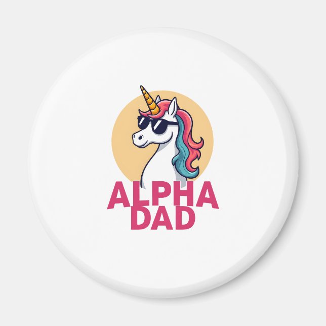 Rolig enhörning pappa Laufey män fars dag jul Magnet (Framsidan)