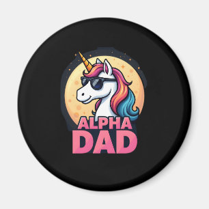 Rolig enhörning pappa Laufey män fars dag jul Magnet