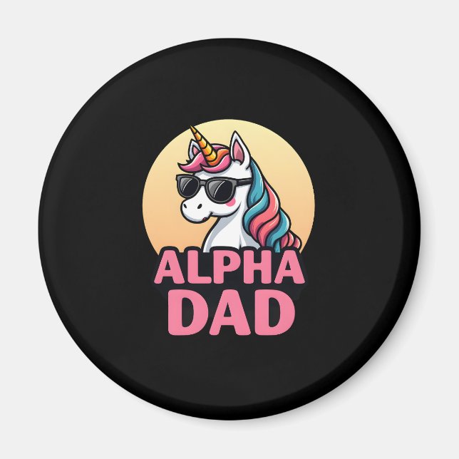 Rolig enhörning pappa Laufey män fars dag jul Magnet (Framsidan)