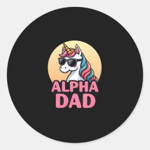 Rolig Enhörning Pappa Laufey Män Fars Dag Jul Runt Klistermärke