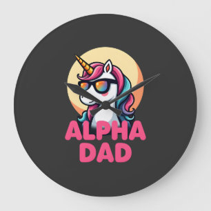 Rolig enhörning pappa Laufey män fars dag jul Stor Klocka