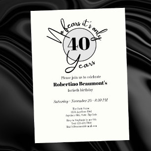 Rolig enkel 40-årsfest utan rädsla inbjudningar