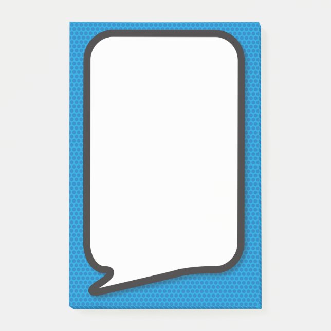 Rolig Enkel Blå Serietidningstala Post-it Block (Framsida)