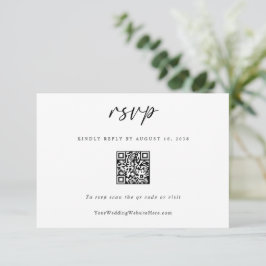 Rolig Enkel Modern Bröllops QR-kod OSA Kort
