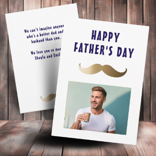 Rolig Enkel Mustasch Glad Fars Dag Foto Kort