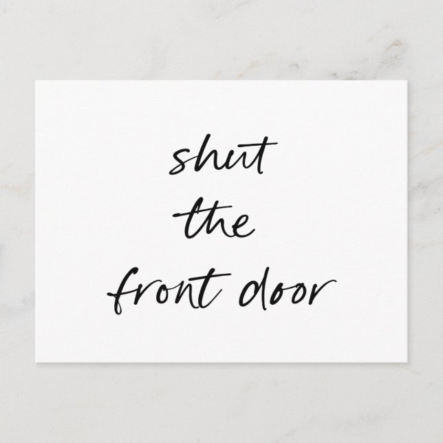 Rolig Enkel Svart Vit Ny Hemadress Meddelande Vykort (Framsida)