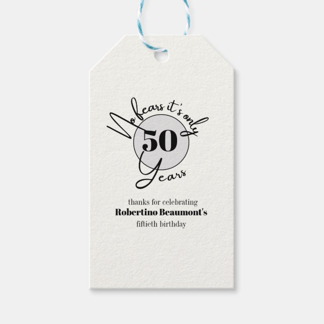Rolig Enkel Utan Rädsla 50-årsfest Presentetikett (Framsidan)