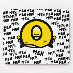 Rolig enögd tecknad ”Meh” Musmatta