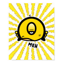 Rolig enögd tecknad ”Meh”