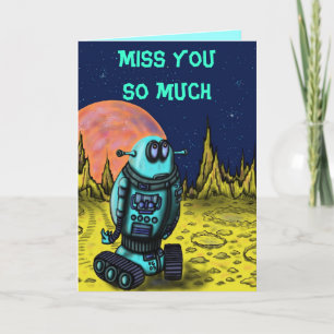 Rolig ensam robotmiss som du card helgkort