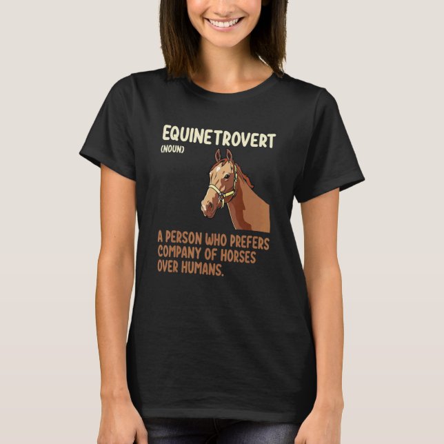 Rolig Equinetrovert Definition Häst  Tunnlöpning T Shirt (Framsida)