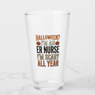 Rolig ER-sjuksköterska Halloween Skräck hela året Glaskopp