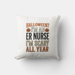 Rolig ER-sjuksköterska Halloween skrämmande t-shir Kudde