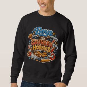 Rolig Era Pojkar Har Farfar Hobbyer PNG Mormor Lång Ärmad Tröja