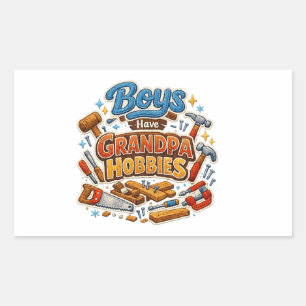 Rolig Era Pojkar Har Farfar Hobbyer PNG Mormor Rektangulärt Klistermärke