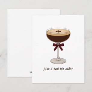 Rolig Espresso Martini Födelsedagskort Vattenfärg Julkort