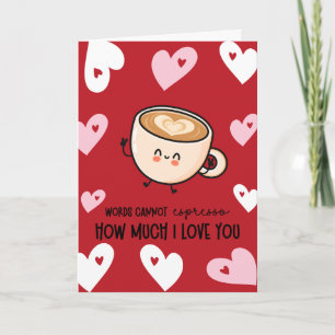 Rolig Espresso Puns Valentine Helgkort
