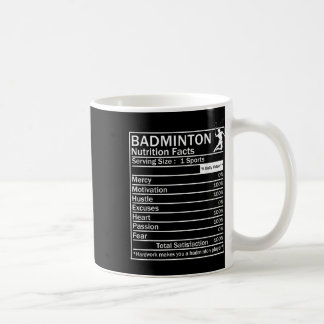 Rolig etikett för badminton-ingredienser kaffemugg