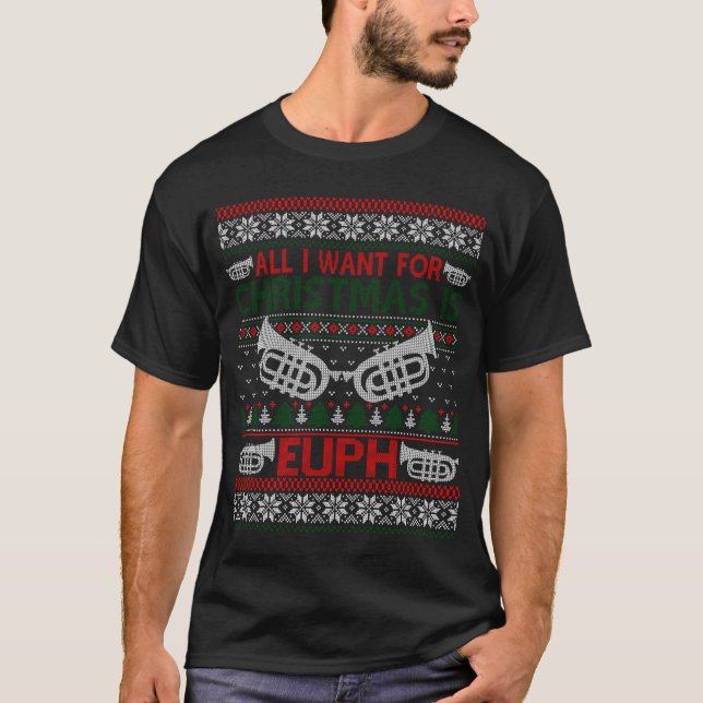 Rolig Euph Ful ugly jultröja present Euphonium f T Shirt (Framsida)