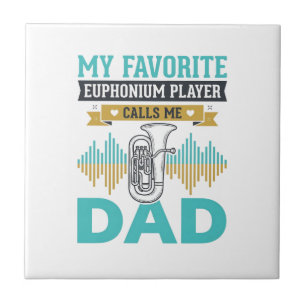 Rolig Euphonium Pappa Vintage Musik Design_1 Kakelplatta