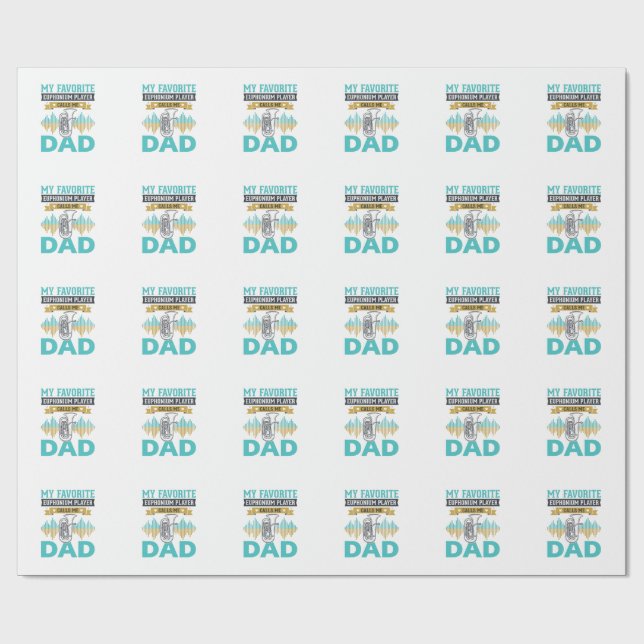 Rolig Euphonium Pappa Vintage Musik Design_1 Presentpapper (Platt)