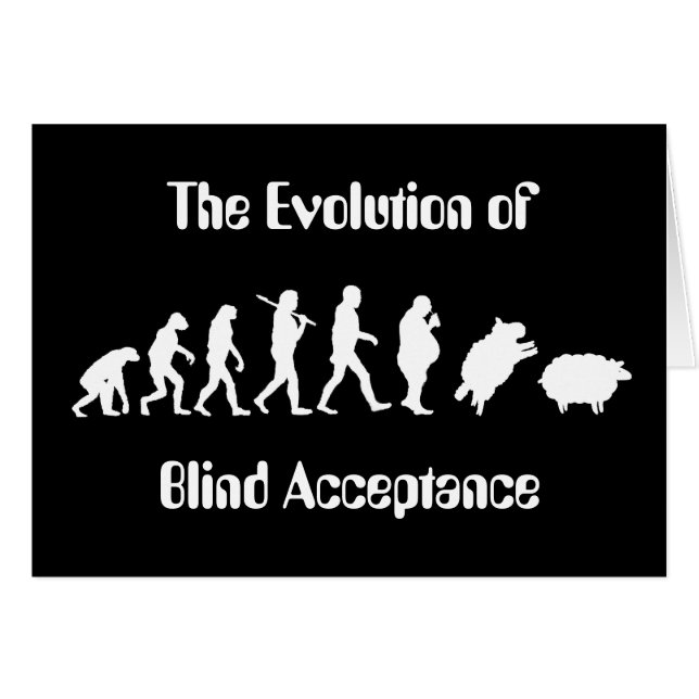 Rolig evolution av manparodi hälsningskort (Framsidan Horizontal)