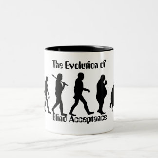 Rolig evolution av manparodi Två-Tonad mugg