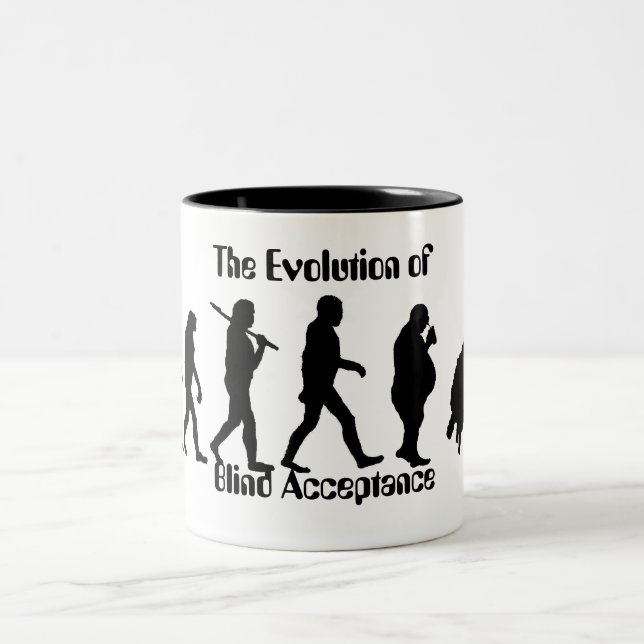 Rolig evolution av manparodi Två-Tonad mugg (Center)