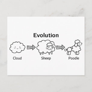 Rolig evolution av molnet in i får och pudel vykort