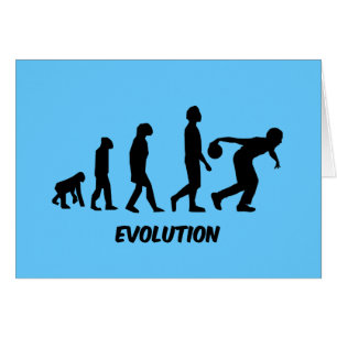 rolig evolutionbowling hälsningskort