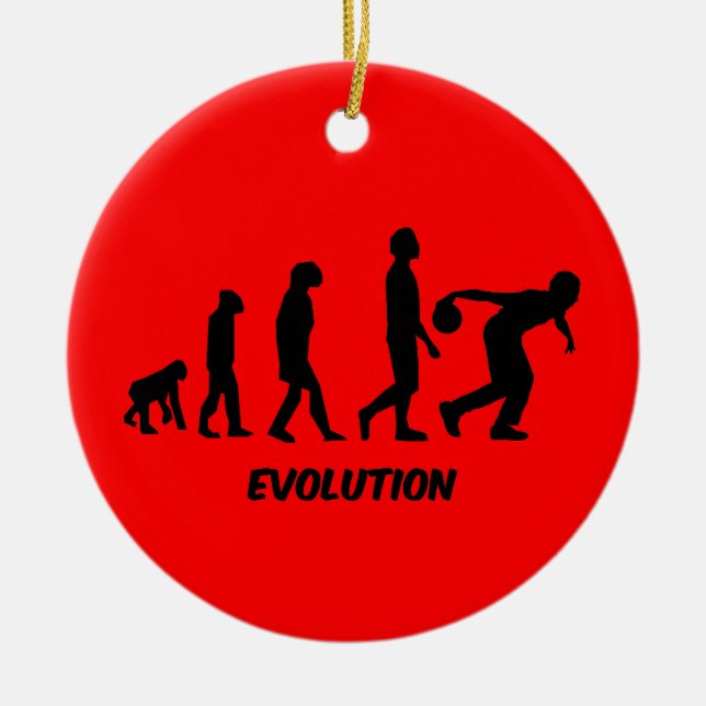 rolig evolutionbowling julgransprydnad keramik (Framsidan)