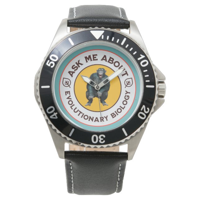 Rolig evolutionsbiologi meme nördhumor present armbandsur (Framsida)