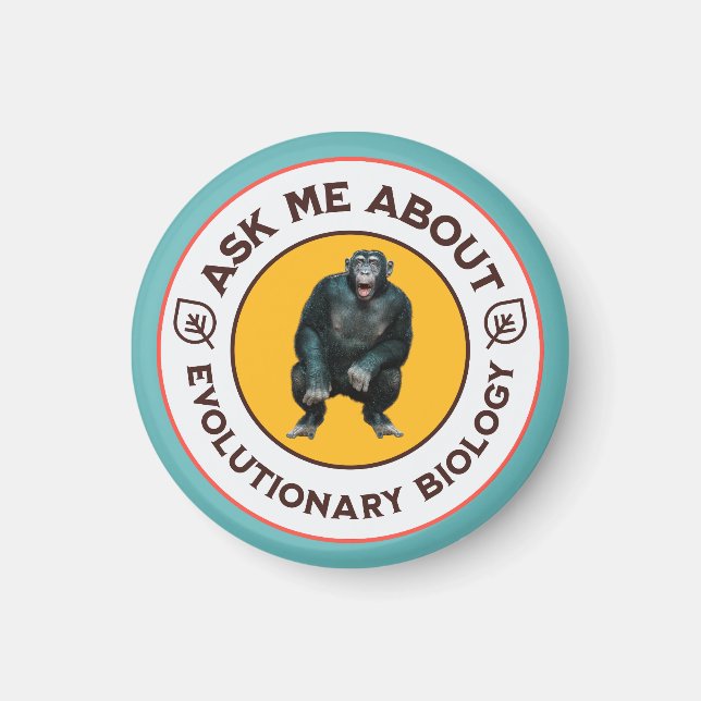 Rolig evolutionsbiologi meme nördhumor present magnet (Framsidan)