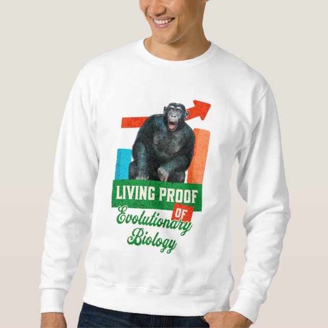 Rolig evolutionsbiologi schimpanshumor lång ärmad tröja (Framsida)