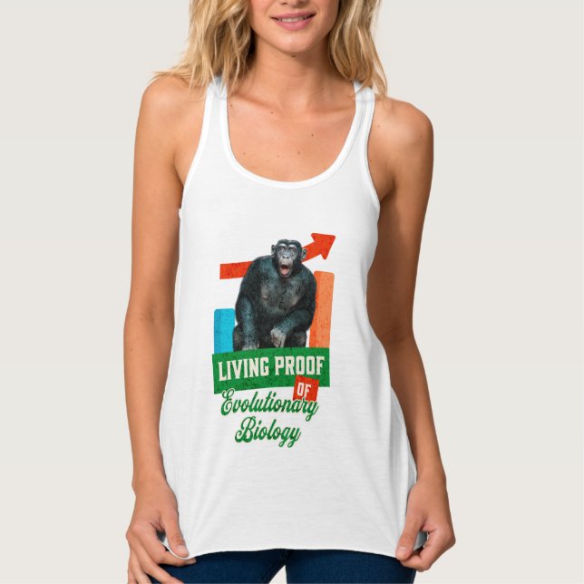 Rolig evolutionsbiologi schimpanshumor linne med racerback  (Framsida)