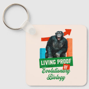 Rolig evolutionsbiologi schimpanshumor nyckelring