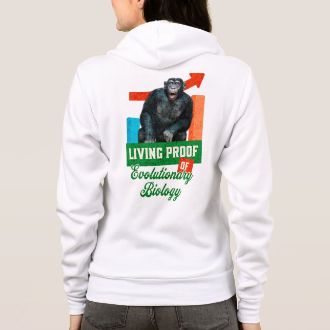 Rolig evolutionsbiologi schimpanshumor t shirt (Baksida)