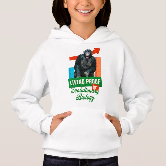 Rolig evolutionsbiologi schimpanshumor t shirt (Framsida)