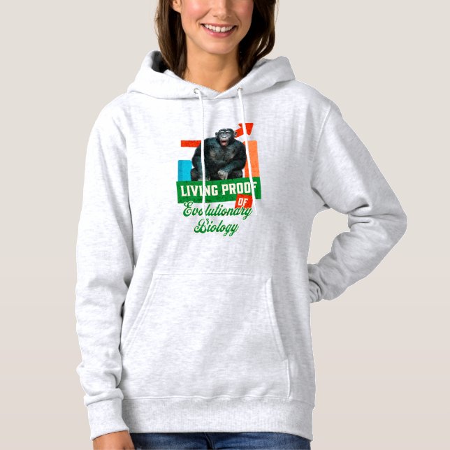 Rolig evolutionsbiologi schimpanshumor t shirt (Framsida)