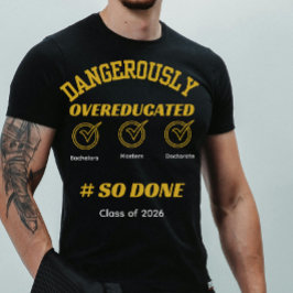 Rolig examensexamen guld och svart t shirt